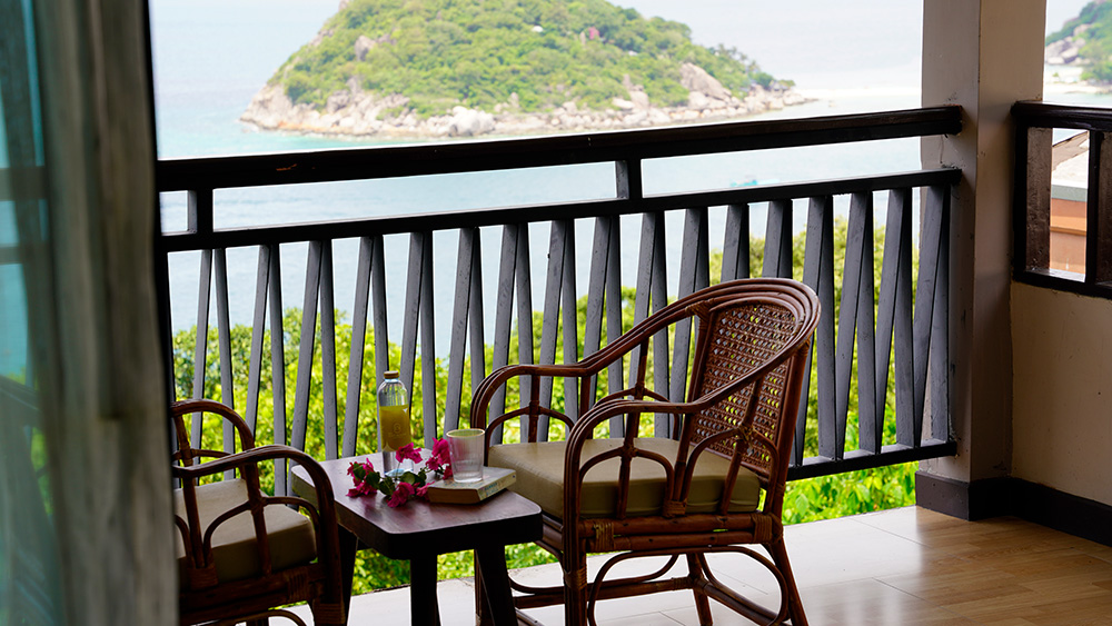 Private balcony with sea view